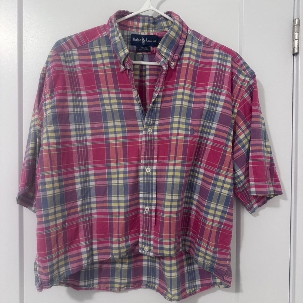 Ralph Lauren Blake Women's Multicolor Plaid Button Down Shirt Size Medium